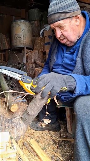 Mini Saws in Action #woodcutting #firewood #rurallife #diyprojects #diy #minichainsaw #chainsaw
