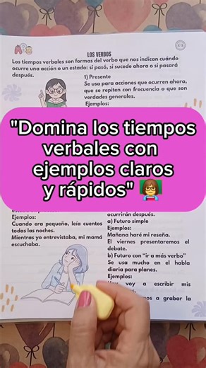 Aprende de forma sencilla qué son el presente, pasado y futuro, y mira ejemplos reales de cómo se usan estos verbos en oraciones. 👩‍🏫 ✅️ Ideal para estudiantes, docentes y cualquier persona que quiera mejorar su comunicación. ✨️ Incluye: 💡Significado de cada tiempo verbal. 💡Ejemplos claros y fáciles de recordar. 💡Ejercicios para practicar. 👉 Si te sirve este contenido, guarda el reel y compártelo con alguien que esté aprendiendo español. #educacion #gramática #verbos #aprendeespañol #maest