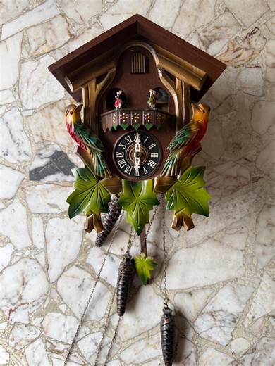 Vintage German Cuckoo Clock – Hand Painted Wood - Etsy