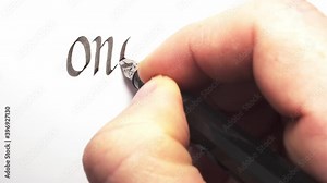 Once upon a time. Intro being written by hand. Calligraphy closeup. Stock Video