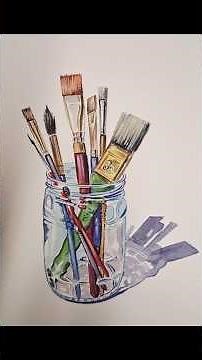Jar of Watercolor Brushes: Tips on Artistic Techniques