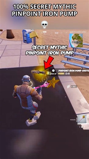 100% SECRET MYTHIC PINPOINT IRON PUMP in Fortnite Chapter 7😳 #fortnite #shortsfeed #foryou