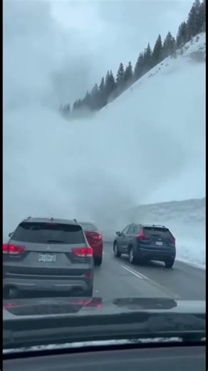 Massive Avalanche Engulfs Cars on Highway