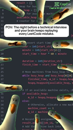 POV: Trying to sleep but your brain is replayingevery LeetCode mistake you’ve ever made.