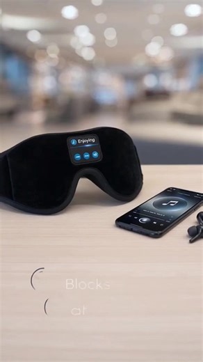 The TravCo™ Travel Sleep Mask is designed for travellers who want deeper, more comfortable rest in transit. Built with an ultimate light- and sound-blocking design, it helps create complete darkness while using Bluetooth connectivity and built-in speakers to reduce surrounding noise, making it ideal for long flights, overnight trains, hotel stays, and quiet moments on the go. This helps travellers fall asleep faster and stay asleep longer. ✅️ Made with plush, skin-friendly, breathable fabric, th