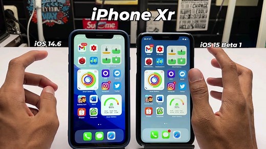 iPhone XR _ iOS 14 vs iOS 15 测试