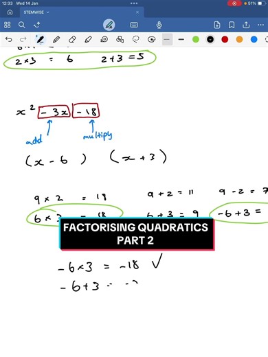 Factorising Quadratics Part 2 #quadratics #gcses #maths #factorisingquadratics#CapCut