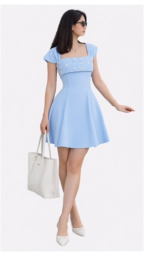 ✨Cute Baby Blue Dress Outfit Ideas 💙 #shorts #fashion #ootd #outfit