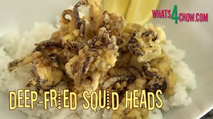 Deep-Fried Calamari / Squid Heads. How to Prepare, Coat and Deep-Fry Calamari Tentacles. - Whats4Chow
