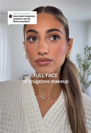 Replying to @alex full face of drugstore makeup💫 SHOOK at the way this came out… products used: @Thayers milky toner @NYX Professional Makeup Glue brow gel, Glue face primer @Maybelline NY Skin Tint , concealer & tattoo ink liner @Milani Cosmetics Cheek Kiss Cream Bronzer (spilling tea) @COVERGIRL Trublend Skin Enhancer Balm Blush Stick (Nude Flush) @L’Oréal Paris blurfection setting powder brightening light pink, Blurfiller Blurring Lip Contour (mocha mousse), caramel lipstick, extention masca