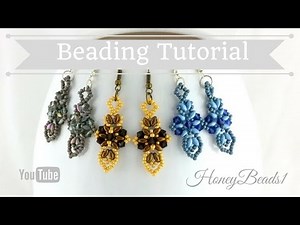 Cross and Sword Earrings Beading Tutorial by HoneyBeads1 (Easy earrings with superduo beads)