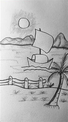 Easy Scenery Drawing #easydrawing #scenery #shorts #drawingtutorial