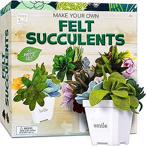 Hapinest DIY Potted Felt Succulents Craft Kit for Adults Women Teens and Seniors, Arts & Crafts for Ages 6 Years and Up
