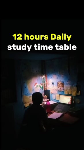 12 Hours study time table⏰🔥 #motivation#studyadvice #studymotivation #studytips#studywithme