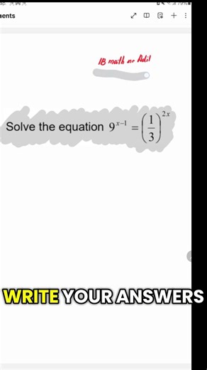 Exponential equation #ibmath #ibmathexam #aisl #ibmathexam #ibdp #ibmathaahl