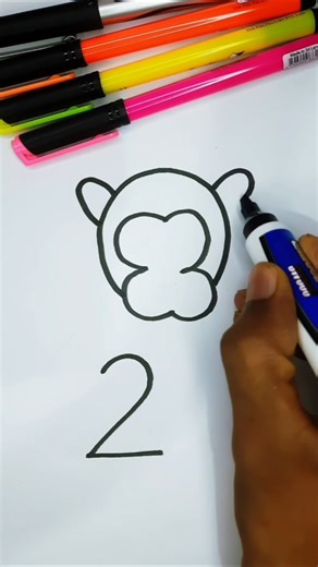 How To Draw Using Number 3 an 2 | Easy Drawing 🎨 #art #drawing #shorts