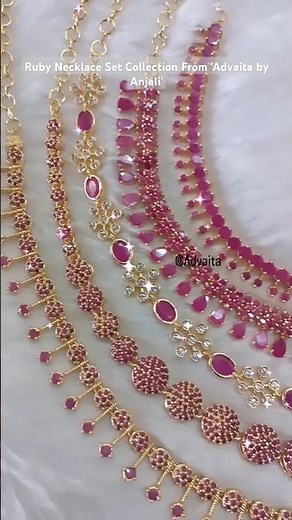 Ruby Necklace Sets! For more designs visit our blog.southindiajewels.com
