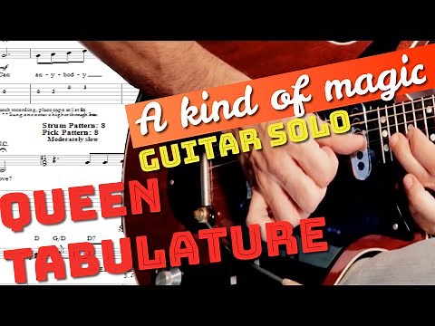 A kind of magic guitar solo one take tutorial lesson Queen tab
