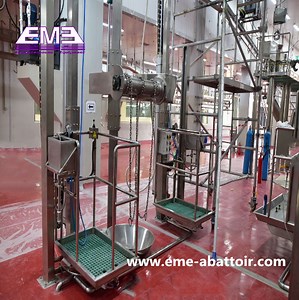 [Hot Item] Abattoir Machinery Automatic Cattle Skin Hydraulic Puller Machine Cow Slaughter Equipment