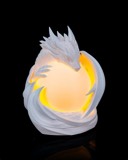 Dragon LED Desk Lamp | 3D Printed Dragon Light | Fantasy Room Decor | Night Light - Etsy