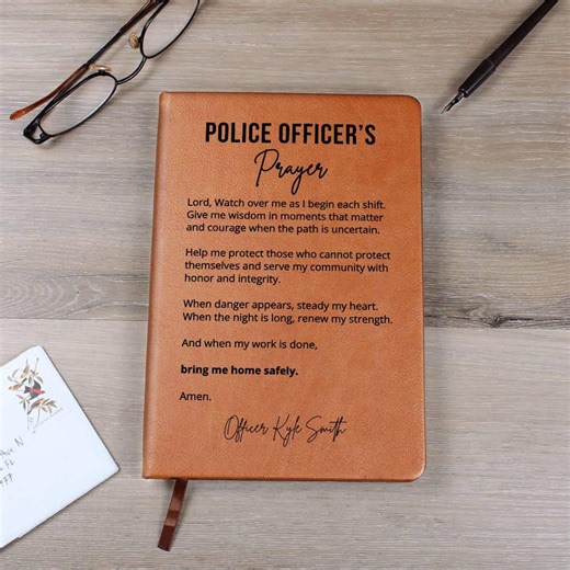 Police Officer Prayer Journal | Personalized Police Gift | Law Enforcement Prayer Notebook | Cop Appreciation Gift | Police Academy Gift