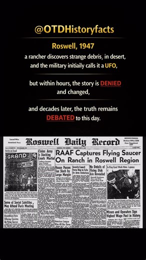 Roswell 1947: UFO Found… Then Covered Up? #historyfacts