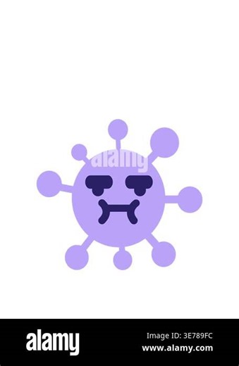 stretching up animation of annoyed virus cartoon Stock Video Footage - Alamy