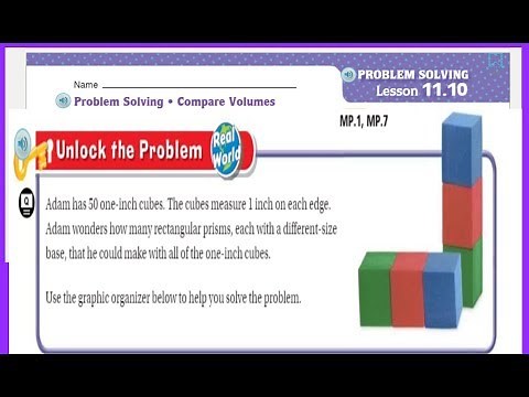 Go Math 5th Grade Lesson 11.10 Problem Solving Compare Volumes