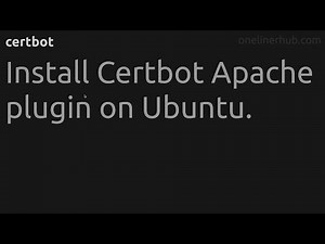 Install Certbot Apache plugin on Ubuntu. #certbot