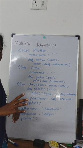 K Pradeepa on Instagram: "Multiple inheritance in python programming language #python"