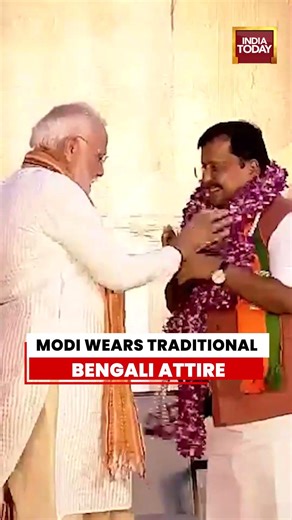 PM Modi dons Traditional Bengali Punjabi & Dhuti as BJP Marks Historic West Bengal Win #pmmodi