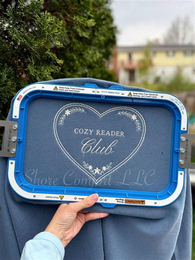 Cozy Bookish Embroidery Design | Book Lover Machine Embroidery File | Reading Digital Download | Cozy Reader Club | PES DST | - Etsy