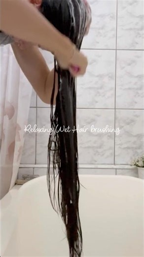 Relaxing ASMR Wet Hair Brushing 💦 | No Talking #Shorts