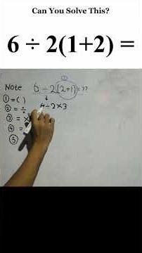 99% Fail This Simple Math Problem! 😱 | 6 ÷ 2(1 + 2) = ?
