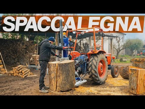 INSANE Log Splitter: Smashing Massive 3-Foot-Wide Tree Trunks!