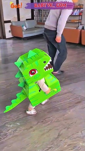 Creative DIY cardboard dinosaur kit perfect for fun family crafting time #CuteBaby
