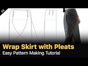 How to Make a Pleated Wrap Skirt Pattern from a Basic Block [Pattern Making Tutorial]