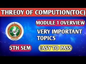 CREDITS 4 BCS503|THEORY OF COMPUTATION (TOC)| TOC IMPORTANT TOPICS|VTU 5TH SEM TOC|