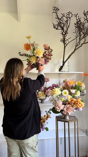 Bringing dome spring flowers into the studio in the middle of winter • 🐝🌷🌸 Some floral table arrangements for @The Venues Collection #sydneyflorist #floristsoftiktok #weddingflorist