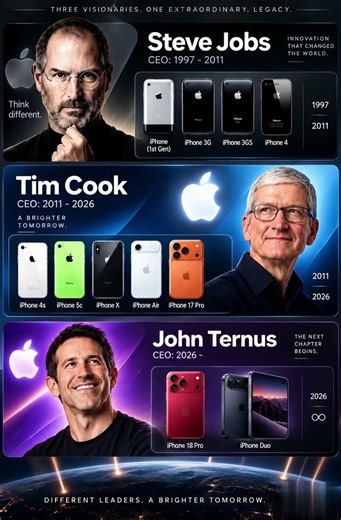 Apple's Leadership Evolution: Jobs, Cook & Ternus