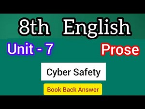 8th English Prose Unit 7 Cyber Safty book back answer