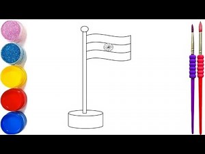 HOW TO DRAW INDIAN FLAG STEP BY STEP EASY FLAG DRAWING VIDEO || I LOVE INDIA || ( #23 DRAWING VIDEO
