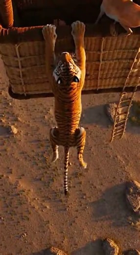 Tiger Leaps Onto Hot Air Balloon Chasing Deer… Then Falls Off! 😱🐅🎈