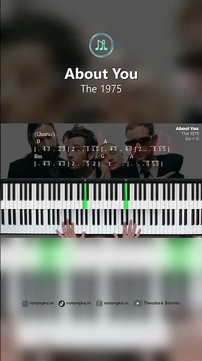 About You - The 1975 (Piano Tutorial + Not Angka)