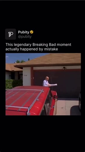 Pubity on Instagram: "🍕🏠 During the first season of Breaking Bad a simple moment turned into one of the show’s most famous scenes. When Walter White angrily throws a pizza onto the roof it landed perfectly on the first take without any planning or special effects. The cast and crew were surprised because it was meant to take several attempts. What makes the moment so memorable is how accidental it was. The clean landing matched the frustration of the scene perfectly and ended up staying in the