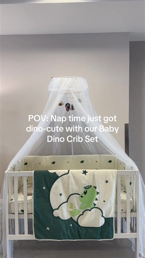 Where dino dreams begin 💤🦖 Our Genie Baby Dino Crib Set is thoughtfully crafted to support better sleep, with soft, gentle fabrics that keep your baby comfy all night long.