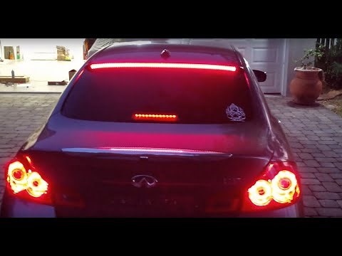 G37 custom rear deck led brake light install video!