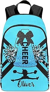 Light Blue Cheer Cheerleader Backpack Casual Travel Bookbags Computer Laptop Bag Daypack for Gift
