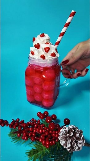 Santa Big Boba Drink 🎅❤️ #christmas #boba #drink #asmr #satisfying #viralvideo #shortsmas #fyp