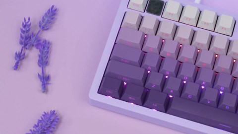 dagaladoo Double Shot PBT keycaps Set,Shine Through keycaps 60% 75%,Cherry Profile Keyboard keycaps,Gradient Purple,Side Printed keycap for Mechanical Gaming Keyboards（136key）